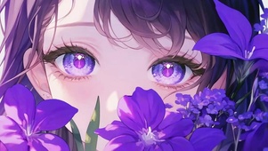 紫花动漫插画少女
