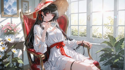 阳光房间里的下午茶千咲