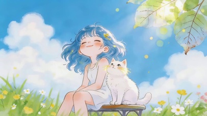 治愈女孩和她的猫