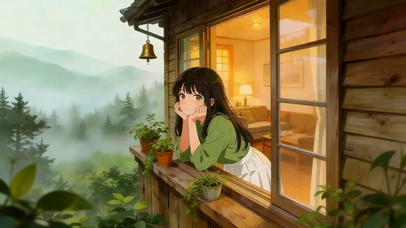 雾山木屋的窗边时光