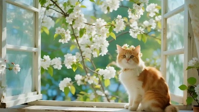 窗边的猫咪