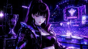 紫调赛博电竞美少女