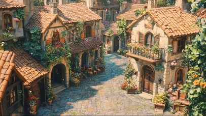 古朴小镇的宁静午后