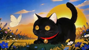 小猫扑蝴蝶