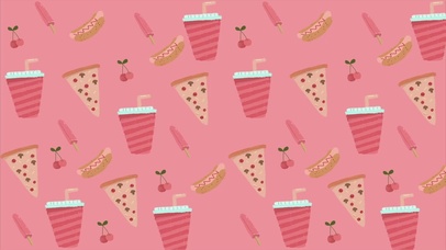 可爱粉嫩水果披萨美食夏天