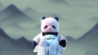 熊非熊青花瓷山水舞