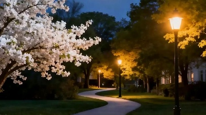 夜景花草树木带鱼屏
