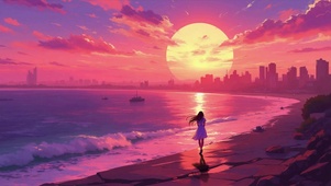 夕阳下的守候