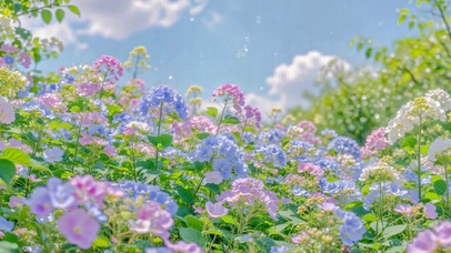 晴日清新浪漫花田