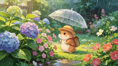 雨天可爱仓鼠