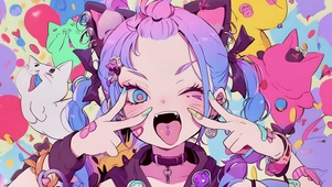 俏皮可爱卡通女孩