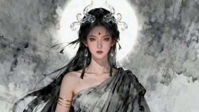 黑白古风美女