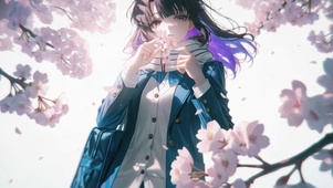 樱花下的少女