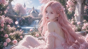 粉发美少女