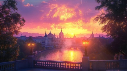 梦幻晚霞欧式庄园