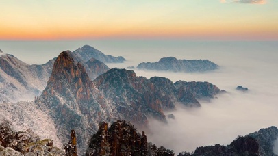 古韵冬日黄山云海