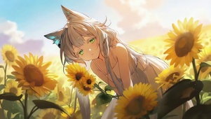 向日葵中的香香