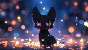 4K 精灵黑猫