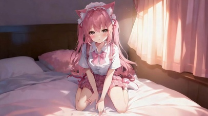 粉发猫耳JK少女