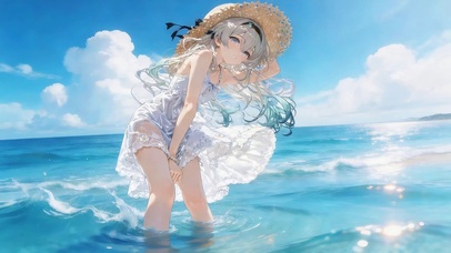 夏日海边少女
