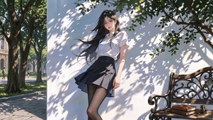 夏日午后的明媚少女