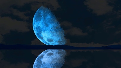 4K超清蓝色月球