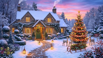 冬雪新年圣诞小屋
