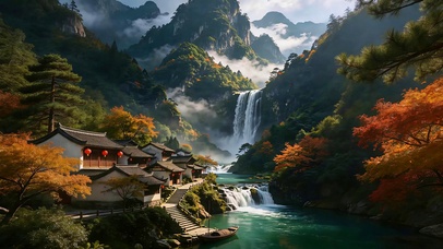 深秋 山涧古居
