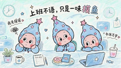 上班不语一味摸鱼
