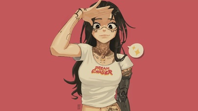 赛博朋克纹身女孩