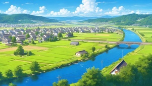 乡村河景