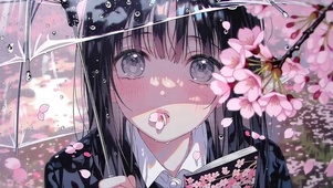 樱花雨-伞下少女