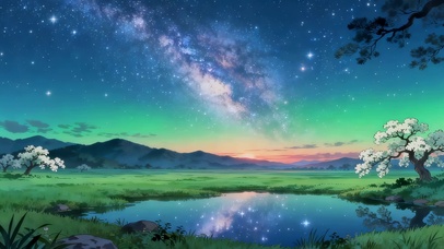 唯美的星空草原