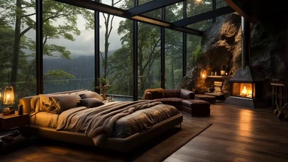 在舒适的树屋卧室中立即入睡