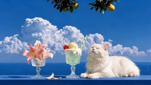 海边可爱猫咪
