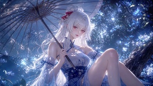夜色蓝花