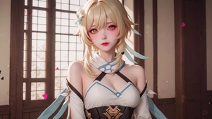 清纯可爱金发游戏美少女