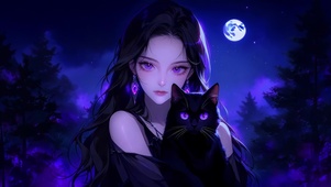 月夜黑猫少女