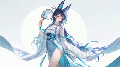 古风蓝调狐耳美少女