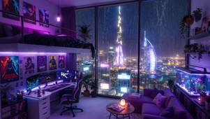 雨夜科技电脑房间