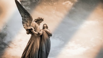 和平天使雕塑平静4K