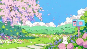小兔藏进了春日花海