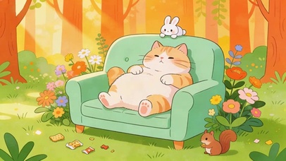 可爱的沙发猫咪