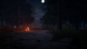 夜晚森林篝火