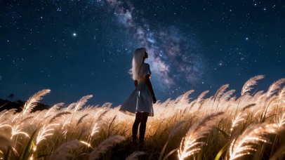 银穗星河少女银河小清新田园私语