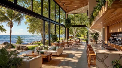 林伴晴海漫入窗