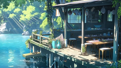 动漫场景ai插画