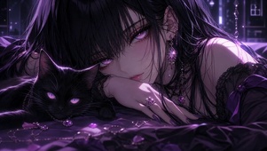紫瞳少女与黑猫
