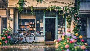 【雨景】路边的小书店