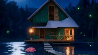 夜景花草树木带鱼屏